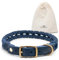 FREUDENTIER Hundehalsband geflochten aus Leder - Handmade in Holland - AlsterTwist Kollektion aus 100% Fettleder (46cm – 52cm Halsumfang, Royal Blue)
