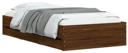 vidaXL Bettgestell mit Schubladen Braun Eichen-Optik 100x200 cm