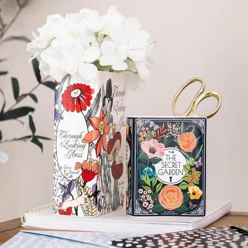 Qikam Book Vase, Keramik Buch Vasen, Bücherform Dekorative Vase, Buchvase Für Blumen, Niedliche Bücherregal Dekoration Aesthetic Room Decor Moderne Schicke Vase Für Heimdekoration Wohnzimmer, NMVR597Y5I01TQ2UI3