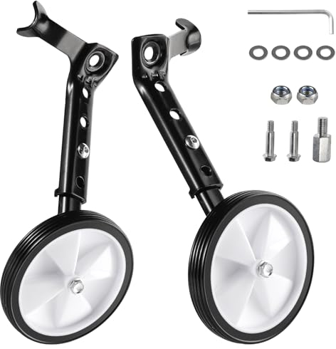 Kinderfahrrad Stützräde, Stabilisatoren für Kinderfahrräder Perfekt für 18/20/22 Zoll Variable Speed Single Speed Fahrräder Ausgestattet mit Heavy Duty Stabilisatoren (Schwarz)