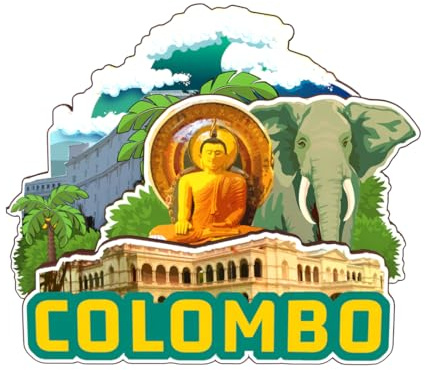 Colombo Sri Lanka Kühlschrankmagnet, 3D-Kühlschrankmagnet, Holz, Stadt, Reise, Souvenirs, handgefertigt, Handwerk, Kühlschrankmagnete, Aufkleber, Heimdekoration, Sammlung, Geschenk