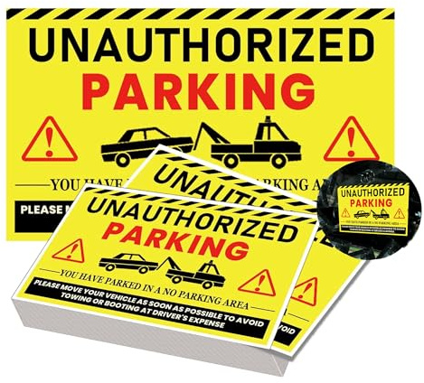 100 Pack Parking Violation Stickers Notice Parking Tickets No Parking Sticker - 5 x 8 Inch Bad Parking Labels Tow Warning You are Illegally Parked Multi Reasons for Car Window