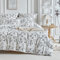 Lekesky 200 Thread Cotton King Size Duvet Cover Sets Floral Bedding Set, Printed Black Roses King Size Duvet Cover with Pillowcases Zip Closure, Cotton Duvet Cover 230x220 cm, White/Printed