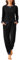 Ekouaer Damen Schlafanzug Lang Pyjama Set Winter Nachtwäsche Zweiteiliger Sleepwear Soft Loungewear Hausanzug Schwarz XL