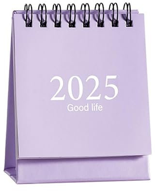 Mini Schreibtisch Kalender Juli 2024 bis Dez 2025,Portable Kleine Desktop Kalender Stehende Flip akademische Jahr Monatskalender für Home Office Tischdekoration und Planung Organisieren (Lila)