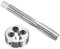 TOP-VIGOR Set di maschi e matrici M10 x 1,5 mm, filettatura metrica a sinistra, filettatura per macchina con fustella rotonda, kit di maschi e matrici per fai da te, riparazione, taglio filettatura