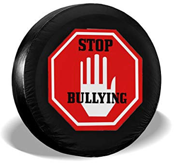 Ersatzradabdeckung, Stoppen Sie Bullying No Bullying Schild, klassische Ersatzreifenabdeckung für Jeep SUV RVs, universelle Passform 35,6–43,2 cm