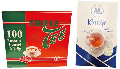 minafood Set für Echter Ostfriesentee Teebeutel 100x1,5g - 150g + 1 Kluntje Kandis weiß - 1kg