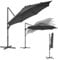 SONGMICS Parasol de Jardin 300 cm, UPF 50+, Parasol d Extérieur, Parasol de Terrasse, Pivotant à 360°, Inclinaison Fluide, Manivelle, avec Base en Croix, Gris GPU074G02