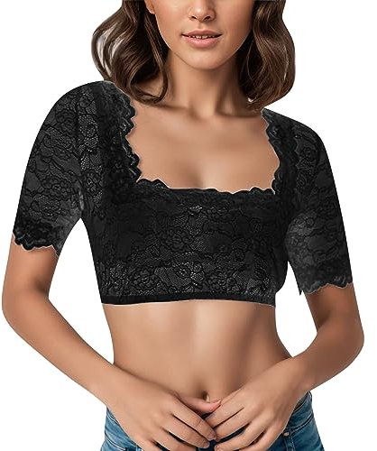 XTBFOOJ Dirndl BH Damen Damen Tracht Dirndl midi Blaue Dirndlbluse große größen Stehkragen sexy Damen Dirndlbluse hochgeschlossen schwarz trachtenkette Damen Dirndl Bluse Damen weiß