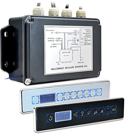 YQVEOT Dampfduschen-Generator-Set, White Color Square Digital Control Panel LCD Screen SPA Combo Wasser Luftmassage Badewanne Whirlpool Controller Set für gewerblichen Heimgebrauch