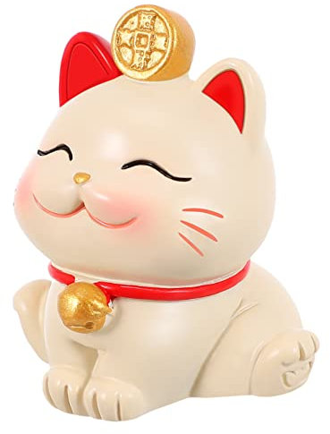 ABOOFAN Decoración De Gato De La Suerte Adorno De Resina Figura De Escritorio Ideal para Cumpleaños