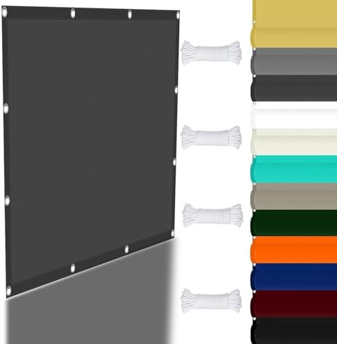 Toldo rectangular impermeable de 1,8 x 2,2 m, color gris oscuro, para jardín, patio, piscina, terraza, balcón, poliéster duradero con ojales, protección UV y resistente a la intemperie