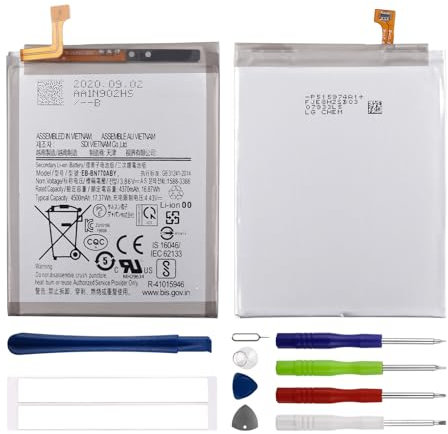 Duotipa EB-BN770ABY Batterie de rechange, 4370 mAh, compatible avec Samsung Galaxy Note10 Lite SM-N770F, avec kit d'outils de réparation