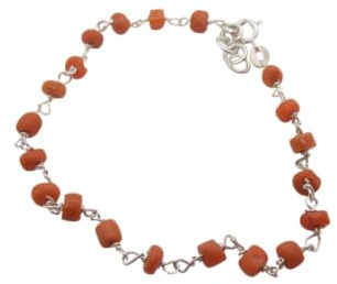Cozzi Gioielli Braccialetto in Argento 925 e Corallo Rosa Naturale - Bracciale