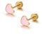 SIXDUTON Boucles D'oreilles Tige Forme Cœur Titane Pour Femmes Filles, Hypoallergéniques Plaqué Or 14 Carats En Acier Inoxydable Petites Paillettes Clous Pour Cartilage Tragus (Rose)