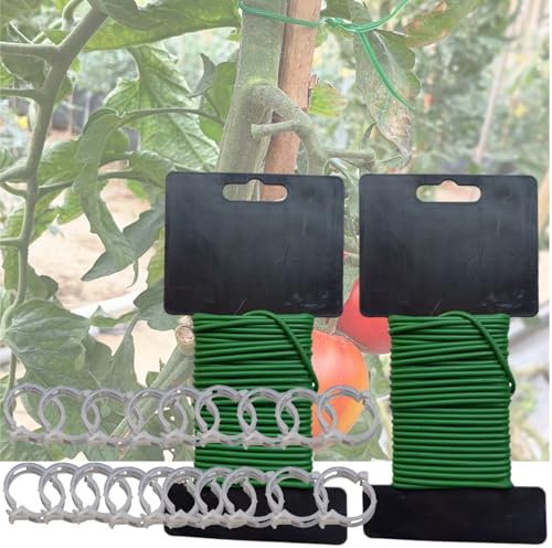 Dyiouxin Pflanzenbinder,2.5mmx10m Gartendraht,Bindedraht Ummantelt,Pflanzendraht Weich,2 Stück Blumendraht,Blumendraht Weich,Weich Pflanzen Bindedrah,Wickeldraht Geeignet für Gartenkletterer,Grüner