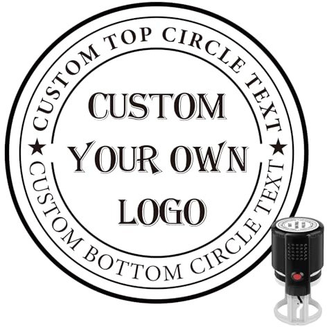 Timbro Personalizzato - Timbri Personalizzati per Aziende con Nome e Logo, Timbro Aziendale con 5 colori di inchiostro (Logo)