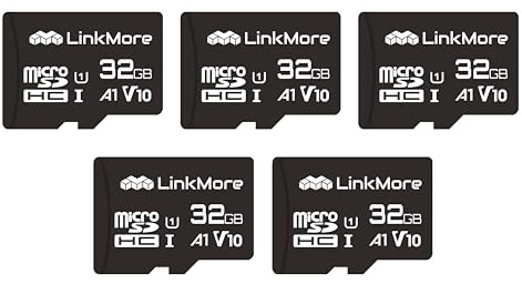 LinkMore XV11 32GB 5 Pack MicroSD Flash Memory Card, Micro SDHC Card, A1, UHS-I, U1, V10