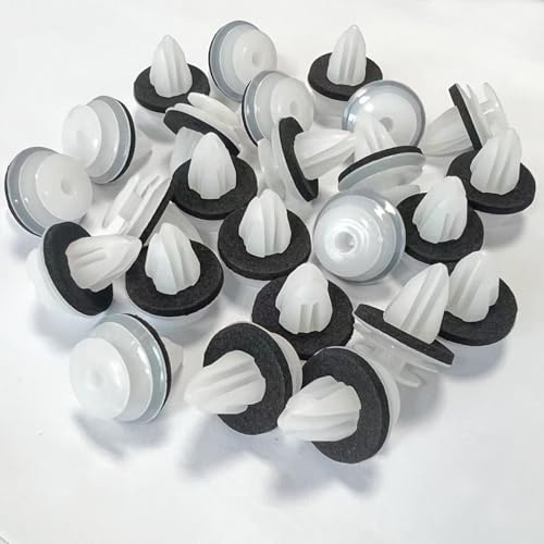 fKiZanthene Auto-Zierleisten-Clips, 50 Stück, weiße Kunststoff-Verkleidungs-Clips, Auto-Verkleidungs-Clips für Zuhause, Garage, Heimwerker, Fahrzeugwartung