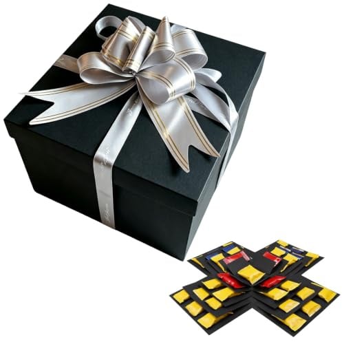 Caja de explosión de 5 capas DIY,Caja Regalo Explosión Creativa de 5 Capas,5 Capas Caj-Sorpresa Regalo,Caj-Sorpresa para Aperitivos con Cinta,cinta,Cajas de regal multiusos para Diversos festivales