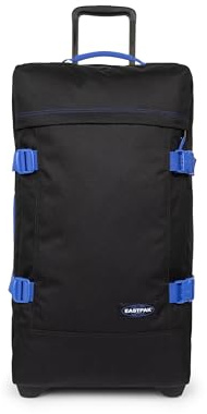 Eastpak Tranverz L Valise Grand Format 121L (79 x 40 x 33 cm), Grande Valise de Voyage à roulettes, Bagage résistant avec Double Compartiment, poignée télescopique & Serrure TSA - Kontrast Black Blue