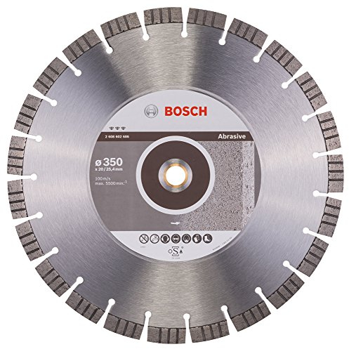 Bosch 1x PRO Multi Material Diamanttrennscheiben für 25,4‑mm-Bohrung und Tisch‑ und Benzinsägen (für Kalk- und Sandsteine, Stahlbeton, Ø 350 mm, Professional Zubehör Tischkreissäge, Benzinsäge)