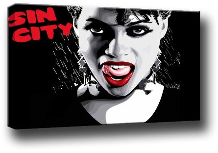 Bild auf Leinwand - SIN CITY - MOVIE- 100 x 70 - Fertig gerahmte Kunstdruck Bilder als Wandbild