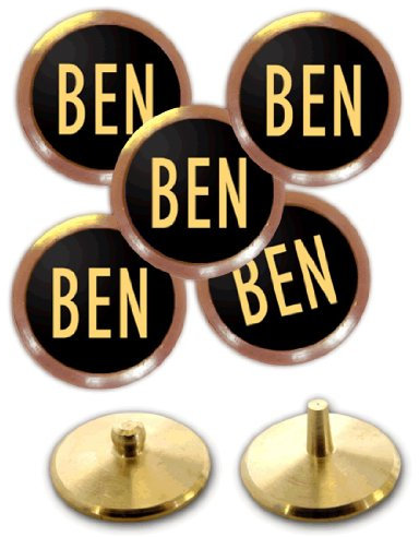 Best Impressions Personalised Golf Ball Markers (Gold on Black)