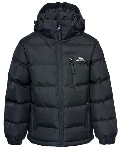 Trespass Jungen Jacke Tuff, schwarz, Gr. 9/10 (134-140 cm)