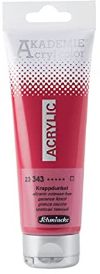 Schmincke - AKADEMIE® Acryl color, garance foncé en tube de 120 ml, 23343012, peinture acrylique pour artistes, brillante, très résistante à la lumière et sans cadmium, pour peinture acrylique, mixed media
