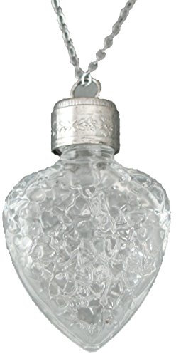 Collier avec pendentif en forme de cœur en cristal transparent avec chaîne en argent
