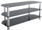 mahara Glass Corner TV Stand – Universal Black Glass TV Unit 114cm wide with Glass Shelves – TV Floor Stand Suitable for up to 55” TVs and Max Weight 45Kg