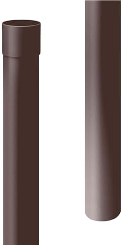 INEFA 100cm Tuyau de descente PVC 75mm marron foncé, accessoires gouttière