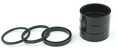Bike Headset Spacer Vorbau Headset Spacer 6 PCS Aluminium Legierung für Trek SCHWINN cnnondale Riesiges Merida Scott Yeti BH Santa Cruz comencal Road Bike MTB Fit 1 1/8 Zoll Vorbau (schwarz)