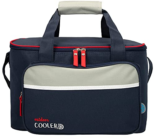 AKTIVE 16,5 l weiche Kühltasche (36 x 21 x 22 cm), Wärmeisolierung, Doppelgriff und Verstellbarer Schultergurt, Reißverschlusstasche vorne, umweltfreundlich und FCKW-frei (80727)