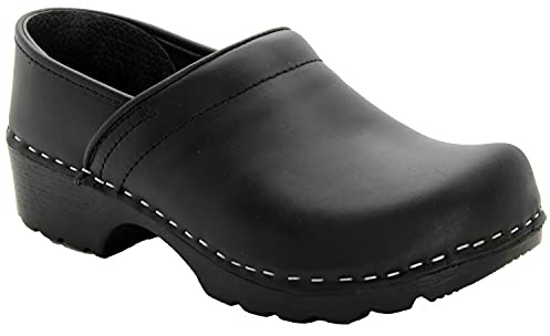 Bjork Swedish Pro Leather Clogs (EU-41, Black Oiled)