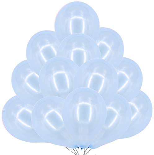 Time to Sparkle 200pcs 10'' Pearlised Latex Balloons Wedding Party Christmas Baby Shower Decorations Xmas, Latex-Sky Blue