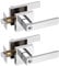 Probrico 2 Pack Polished Chrome Entry Door Lever Lock with Key Stainless Steel Bathroom Door Knob Handle External