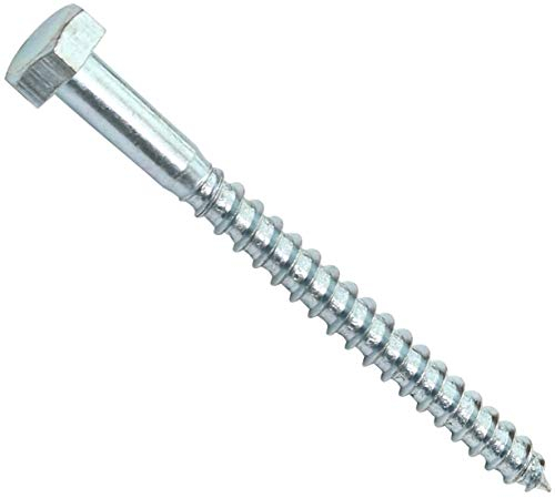AERZETIX - C44600 - Lot de 10 - Tirefond/vis à bois M10x120mm - à tête hexagonale 6 pans - DIN571 - en acier-zingué - assemblage fixation charpente ossature contreplaqués agglomérés