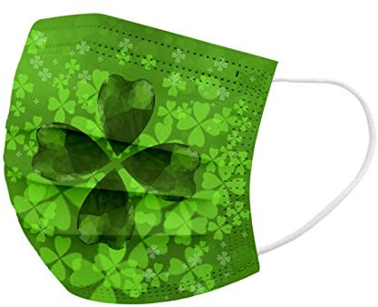 AMDOLE Jinchan 10/20/30/50/100 Stück Mund-schutz Einweg St. Patrick's Day Motiv Bunt Mund und Nasenschutz Druck Tücher Atmungsaktiv Gesichtsschutzschal Erwachsene Bandana Halstuch Schals