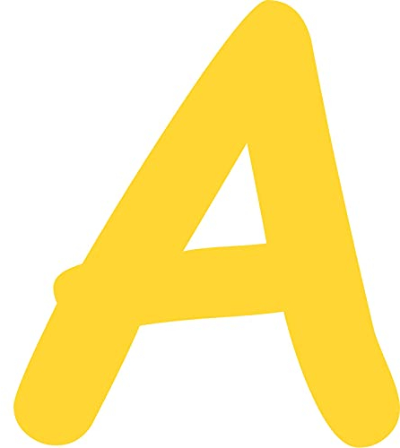 Kleckerliese Alphabet Buchstaben 10cm selbstklebende Aufkleber Wand Fenster Tür Boote Auto Kinderzimmer STICKER A - Höhe 10cm, Farbe Gelb