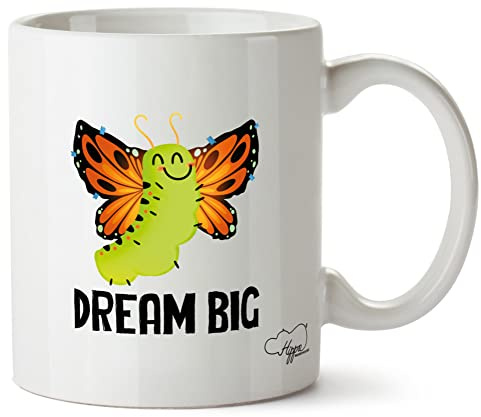 Hippowarehouse Dream Big - Caterpillar Printed Mug Various Colour Options Ceramic Cup Kitchenware 10oz