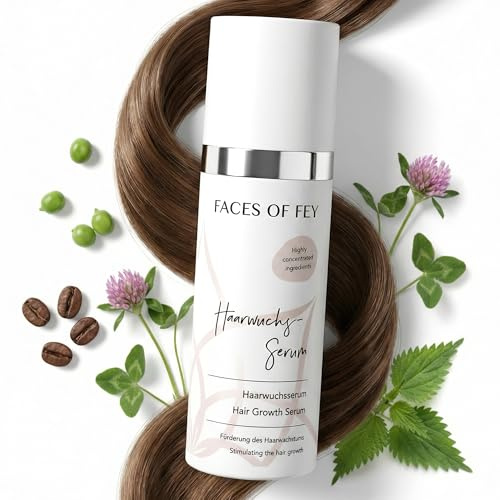 Haarwachstum Serum FACES OF FEY gegen Haarausfall bei Frauen und Männer – Haarserum für schnelles Haar Wachstum - Haarwuchsmittel – 50ml