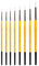 KINGART B-087 Lot de 8 pinceaux ronds en nylon blanc pour peinture sur visage, tissu, céramique, manche court, 8 tailles : 0, 1, 2, 3, 4, 5, 6, 8