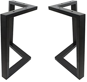 Natural Goods Berlin 2X Tisch-Kufen Arrow | Schwerlast Tisch-Gestell aus Metall | Möbel-Kufen stabil | Tisch-Beine für Couchtisch & Sitz-Bank | Bank-Füße in Schwarz | Tisch-Bein 38x43 cm