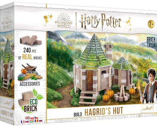 Brick Trick Trefl Harry Potter - Hagrid's Hut Costruisci con i mattoni, la capanna di Hagrid, blocchi di mattoni EKO, fai da te, 240 mattoni, riutilizzabili, set creativo per bambini sopra i 7 anni