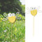 Cepewa Gartenstecker 2er Set Biene | 2 Motive Metall H52cm | Beetstecker Gartenfigur Gartendekoration (1 x 2er Set Gartenstecker Biene 52cm)