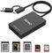 XQD SD Card Reader, USB 3.0 High-Speed Dual Slots XQD SD Memory Card Reader Adapter [USBA/USB-C] Compatible with Sony G/M Series、USB Mark XQD Card for Windows XP/Mac OS/Chrome OS/Linux,etc