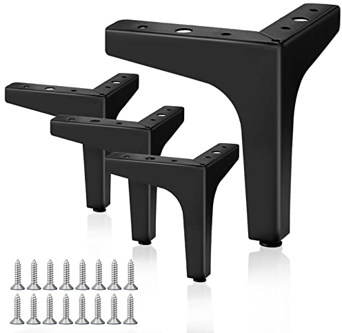 GothicBride 4 Stück Möbelfüße Schwarz 10 cm Dreieckige Möbelfüsse Metallfüße für Möbel Schrankbeine Nachttisch TV-schrankfüße(10cm)